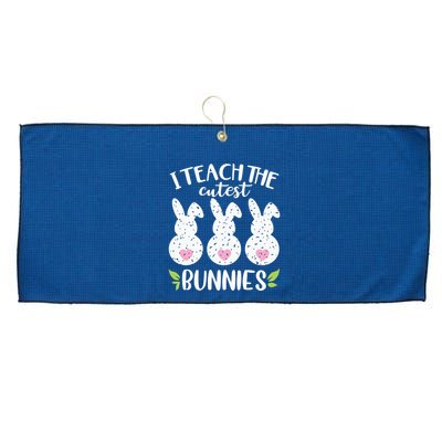I Teach The Cutest Bunnies Love Teaching Large Microfiber Waffle Golf Towel