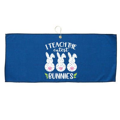 I Teach The Cutest Bunnies Love Teaching Large Microfiber Waffle Golf Towel