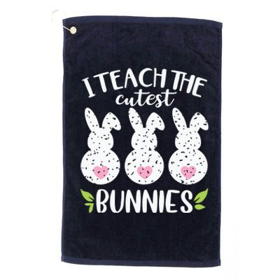 I Teach The Cutest Bunnies Love Teaching Platinum Collection Golf Towel