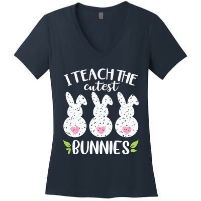 I Teach The Cutest Bunnies Love Teaching Women's V-Neck T-Shirt