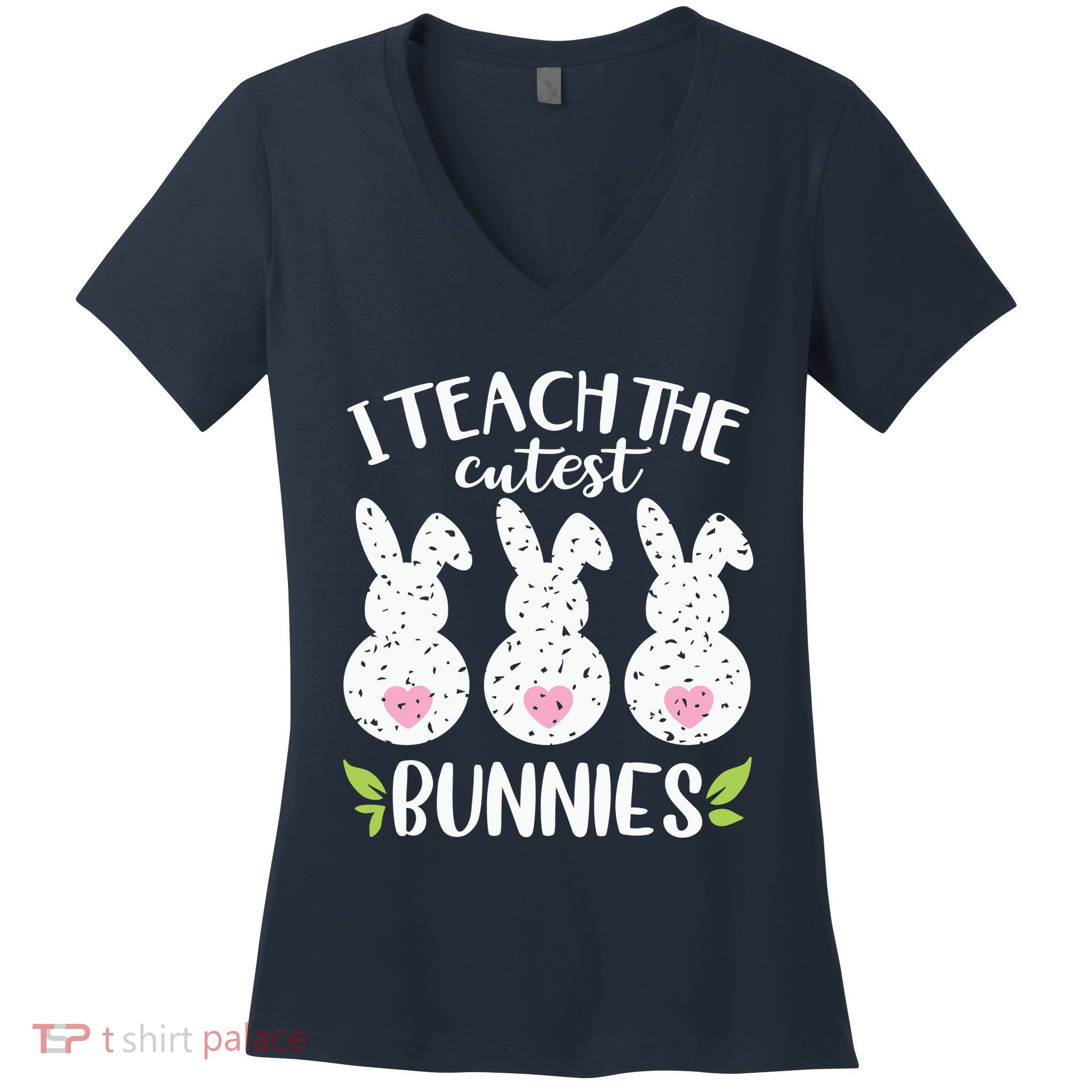 I Teach The Cutest Bunnies Love Teaching Women's V-Neck T-Shirt