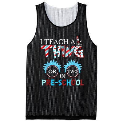 I Teach Thing Or Two In Pre School Mesh Reversible Basketball Jersey Tank