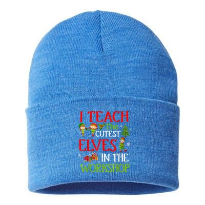 I Teach The Cutest In The Workshop Christmas Costume Gift Sustainable Knit Beanie