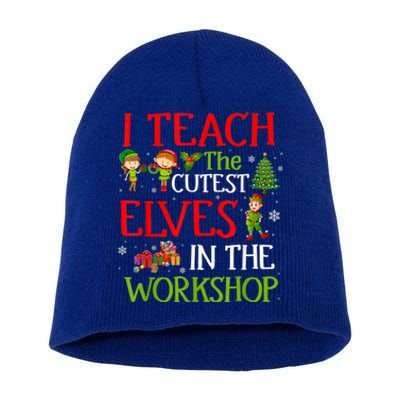 I Teach The Cutest In The Workshop Christmas Costume Gift Short Acrylic Beanie