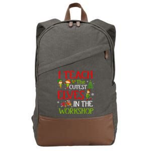 I Teach The Cutest In The Workshop Christmas Costume Gift Cotton Canvas Backpack