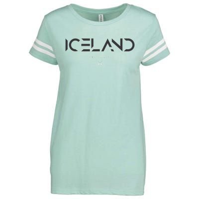 Iceland Tonal Type Enza Ladies Jersey Football T-Shirt