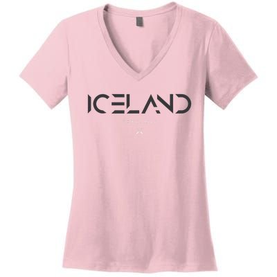 Iceland Tonal Type Women's V-Neck T-Shirt