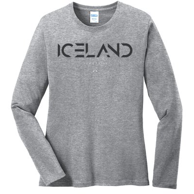 Iceland Tonal Type Ladies Long Sleeve Shirt