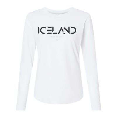 Iceland Tonal Type Womens Cotton Relaxed Long Sleeve T-Shirt