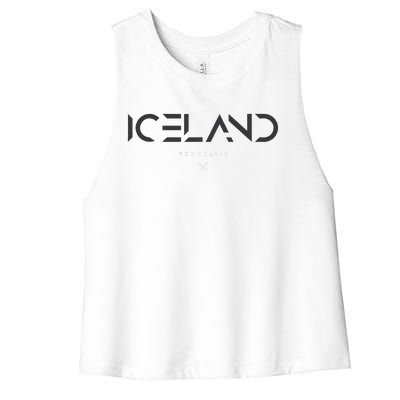 Iceland Tonal Type Women's Racerback Cropped Tank