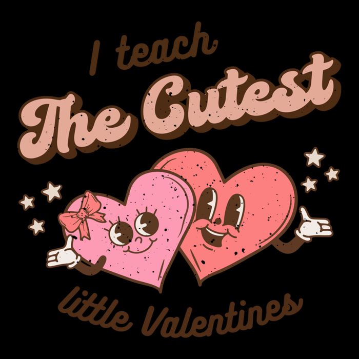 I Teach The Cutest Little Valentines Retro School Teacher Gift Sustainable Bucket Hat