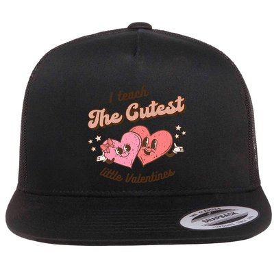 I Teach The Cutest Little Valentines Retro School Teacher Gift Flatbill Hat
