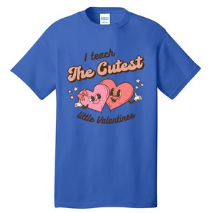 I Teach The Cutest Little Valentines Retro School Teacher Gift Tall T-Shirt