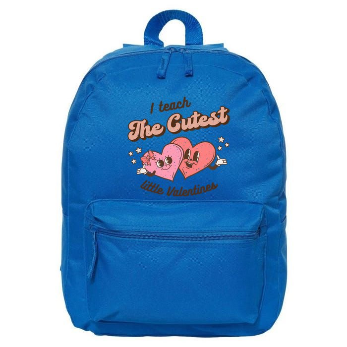 I Teach The Cutest Little Valentines Retro School Teacher Gift 16 in Basic Backpack