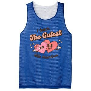 I Teach The Cutest Little Valentines Retro School Teacher Gift Mesh Reversible Basketball Jersey Tank