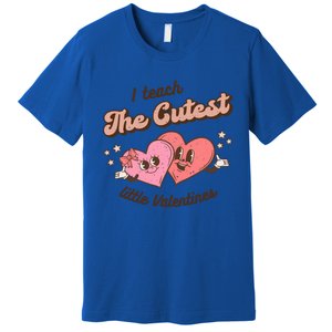 I Teach The Cutest Little Valentines Retro School Teacher Gift Premium T-Shirt