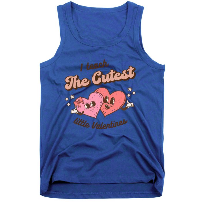 I Teach The Cutest Little Valentines Retro School Teacher Gift Tank Top