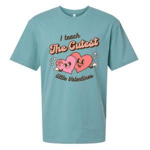 I Teach The Cutest Little Valentines Retro School Teacher Gift Sueded Cloud Jersey T-Shirt