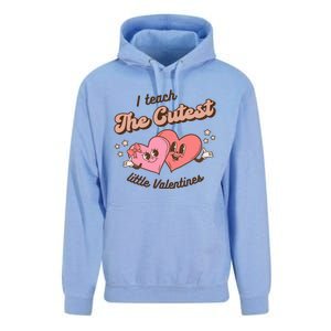 I Teach The Cutest Little Valentines Retro School Teacher Gift Unisex Surf Hoodie