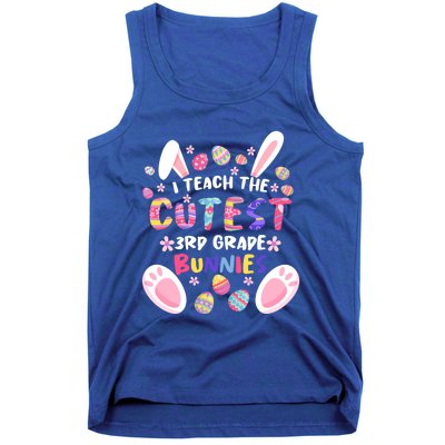 I Teach The Cutest 3rd Grade Bunnies Teacher Easter Day Cool Gift Tank Top