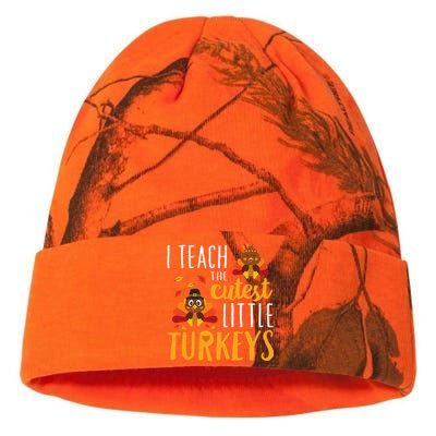 I Teach The Cutest Little Turkeys School Thankful Kati Licensed 12" Camo Beanie