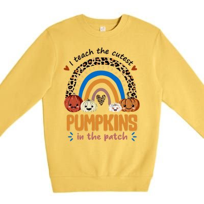 I Teach The Cutest Pumpkins In The Patch Leopard Premium Crewneck Sweatshirt