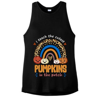 I Teach The Cutest Pumpkins In The Patch Leopard Ladies PosiCharge Tri-Blend Wicking Tank
