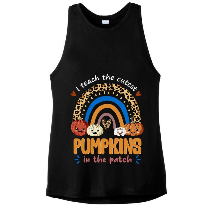 I Teach The Cutest Pumpkins In The Patch Leopard Ladies PosiCharge Tri-Blend Wicking Tank