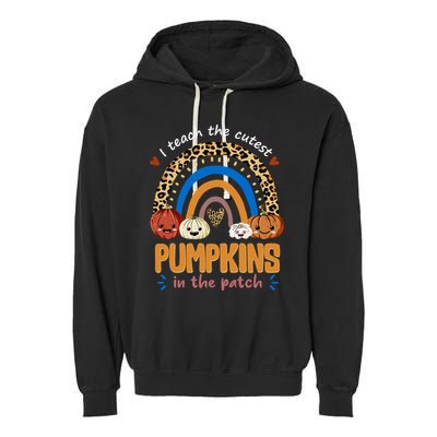 I Teach The Cutest Pumpkins In The Patch Leopard Garment-Dyed Fleece Hoodie