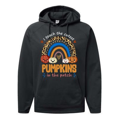 I Teach The Cutest Pumpkins In The Patch Leopard Performance Fleece Hoodie