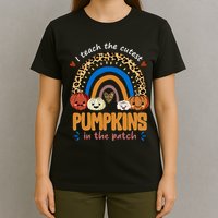 I Teach The Cutest Pumpkins In The Patch Leopard T-Shirt