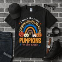 I Teach The Cutest Pumpkins In The Patch Leopard Tall T-Shirt