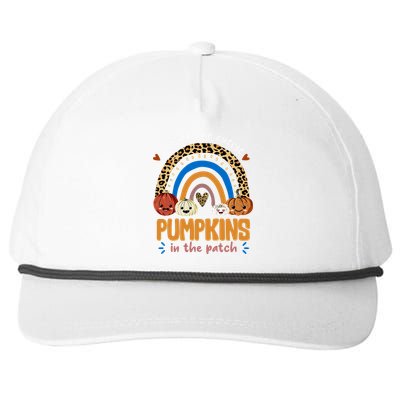 I Teach The Cutest Pumpkins In The Patch Leopard Snapback Five-Panel Rope Hat