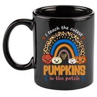 I Teach The Cutest Pumpkins In The Patch Leopard 11oz C Handle Ceramic Mug