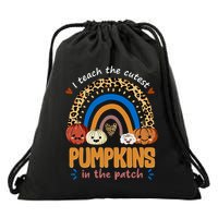 I Teach The Cutest Pumpkins In The Patch Leopard Drawstring Bag