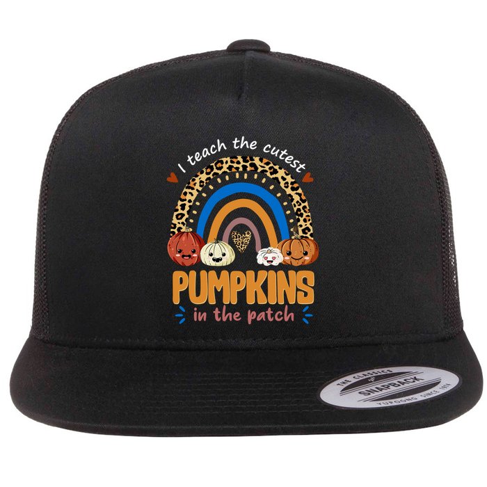 I Teach The Cutest Pumpkins In The Patch Leopard Flat Bill Trucker Hat