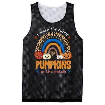 I Teach The Cutest Pumpkins In The Patch Leopard Mesh Reversible Basketball Jersey Tank