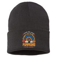 I Teach The Cutest Pumpkins In The Patch Leopard Sustainable Knit Beanie