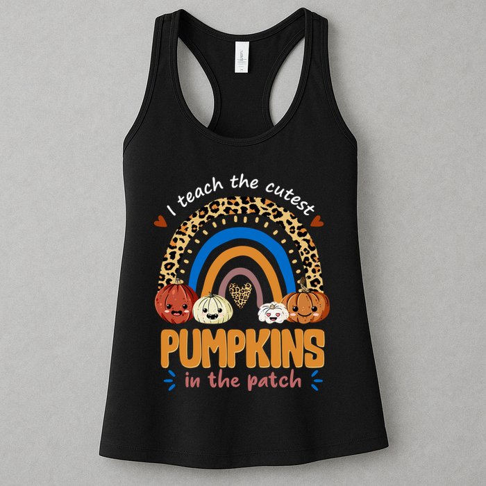 I Teach The Cutest Pumpkins In The Patch Leopard Womens Tank Top