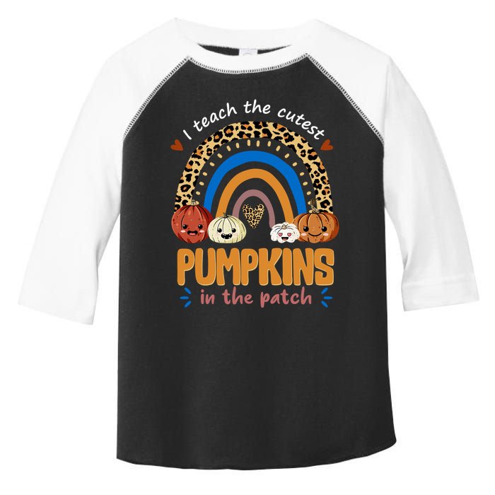 I Teach The Cutest Pumpkins In The Patch Leopard Toddler Fine Jersey T-Shirt