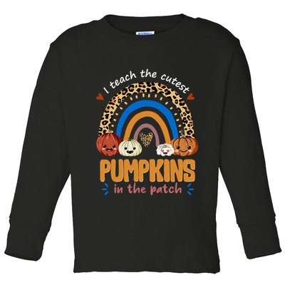 I Teach The Cutest Pumpkins In The Patch Leopard Toddler Long Sleeve Shirt