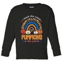 I Teach The Cutest Pumpkins In The Patch Leopard Toddler Long Sleeve Shirt