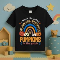 I Teach The Cutest Pumpkins In The Patch Leopard Toddler T-Shirt