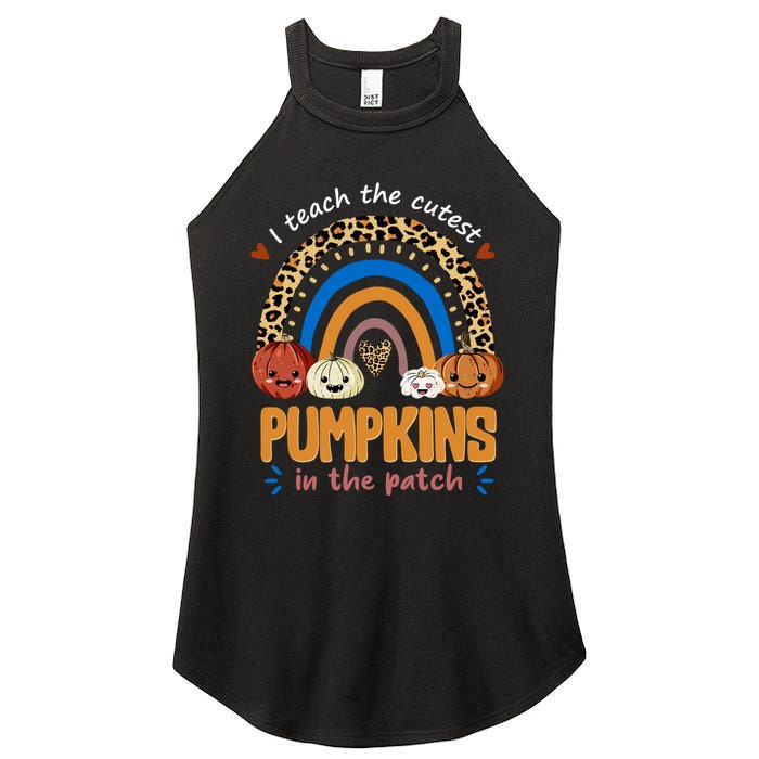 I Teach The Cutest Pumpkins In The Patch Leopard Women's Perfect Tri Rocker Tank