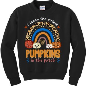 I Teach The Cutest Pumpkins In The Patch Leopard Kids Sweatshirt