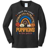 I Teach The Cutest Pumpkins In The Patch Leopard Kids Long Sleeve Shirt