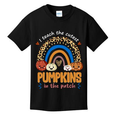 I Teach The Cutest Pumpkins In The Patch Leopard Kids T-Shirt