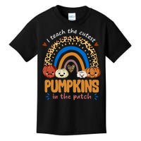 I Teach The Cutest Pumpkins In The Patch Leopard Kids T-Shirt