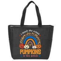 I Teach The Cutest Pumpkins In The Patch Leopard Zip Tote Bag