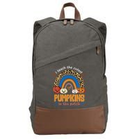 I Teach The Cutest Pumpkins In The Patch Leopard Cotton Canvas Backpack